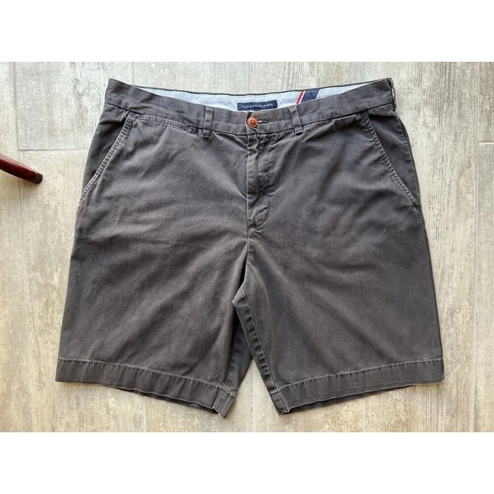$60 Tommy Hilfiger Men's Chino Shorts Classic Fit Dark Charcoal L 38 10